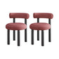 Contemporary Velvet Dining Armless Chair Metal Dining Chairs for Home Use Dark Pink 2 Piece Set Clearhalo 'Dining Chairs' 'Dining Tables & Seating' 'dining_chair' 'furn' 'furn_dining_chair' 'Furniture' 'Kitchen & Dining Furniture' 5186665