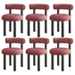 Contemporary Velvet Dining Armless Chair Metal Dining Chairs for Home Use Dark Pink 6 Piece Set Clearhalo 'Dining Chairs' 'Dining Tables & Seating' 'dining_chair' 'furn' 'furn_dining_chair' 'Furniture' 'Kitchen & Dining Furniture' 5186667
