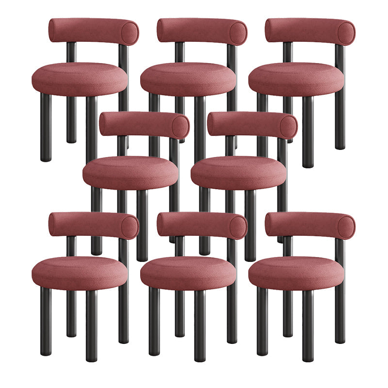 Contemporary Velvet Dining Armless Chair Metal Dining Chairs for Home Use Dark Pink 8 Piece Set Clearhalo 'Dining Chairs' 'Dining Tables & Seating' 'dining_chair' 'furn' 'furn_dining_chair' 'Furniture' 'Kitchen & Dining Furniture' 5186668