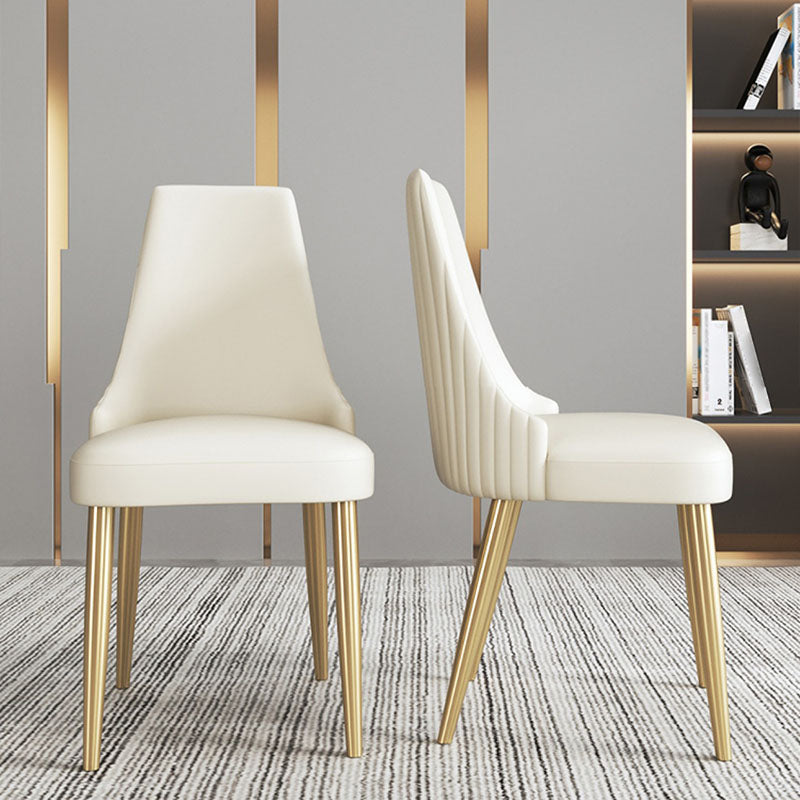 Chaise scandinave à dossier solide sans accoudoirs, pour la maison, chaise d'appoint en cuir pour salle à manger
