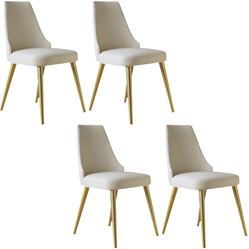 Chaise scandinave à dossier solide sans accoudoirs, pour la maison, chaise d'appoint en cuir pour salle à manger
