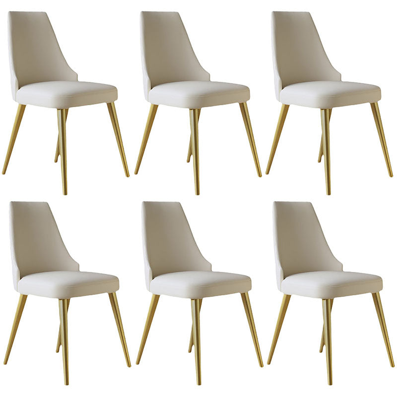 Chaise scandinave à dossier solide sans accoudoirs, pour la maison, chaise d'appoint en cuir pour salle à manger