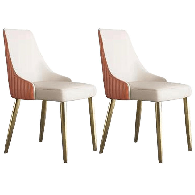 Chaise scandinave à dossier solide sans accoudoirs, pour la maison, chaise d'appoint en cuir pour salle à manger
