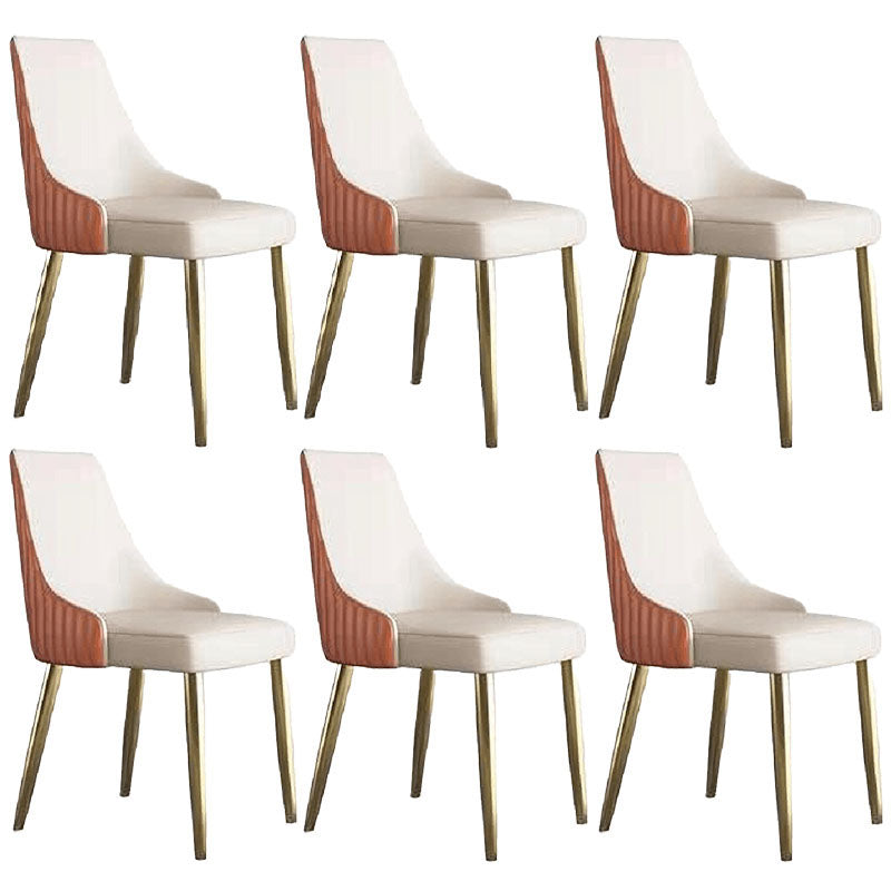 Chaise scandinave à dossier solide sans accoudoirs, pour la maison, chaise d'appoint en cuir pour salle à manger