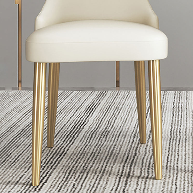 Chaise scandinave à dossier solide sans accoudoirs, pour la maison, chaise d'appoint en cuir pour salle à manger