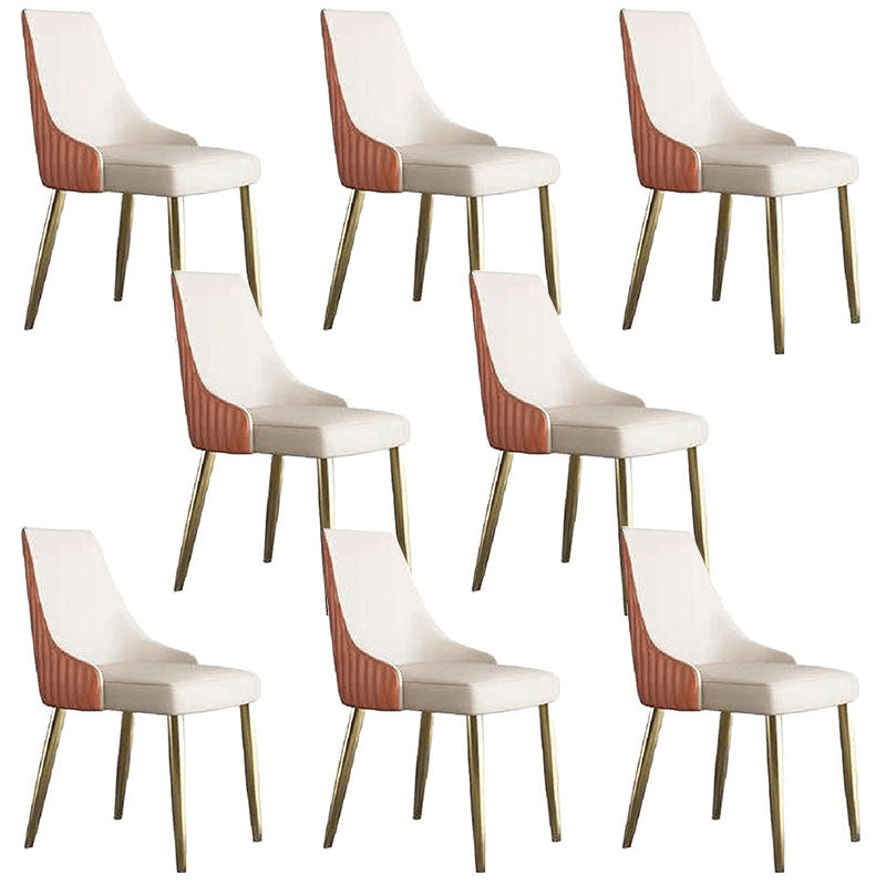 Chaise scandinave à dossier solide sans accoudoirs, pour la maison, chaise d'appoint en cuir pour salle à manger