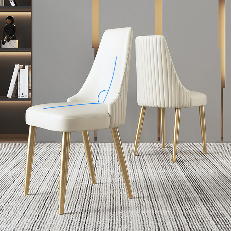 Chaise scandinave à dossier solide sans accoudoirs, pour la maison, chaise d'appoint en cuir pour salle à manger