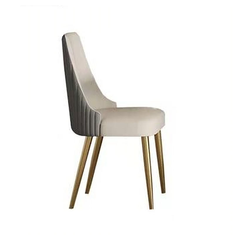 Chaise scandinave à dossier solide sans accoudoirs, pour la maison, chaise d'appoint en cuir pour salle à manger