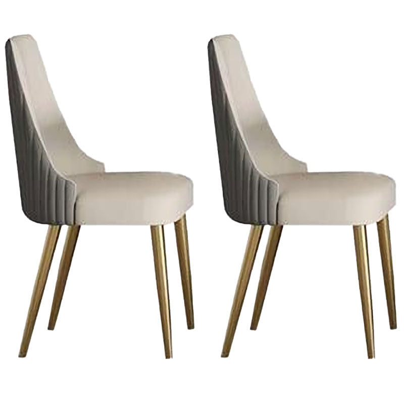 Chaise scandinave à dossier solide sans accoudoirs, pour la maison, chaise d'appoint en cuir pour salle à manger