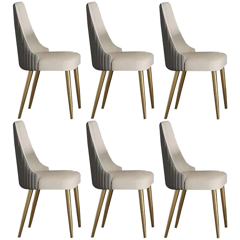 Chaise scandinave à dossier solide sans accoudoirs, pour la maison, chaise d'appoint en cuir pour salle à manger
