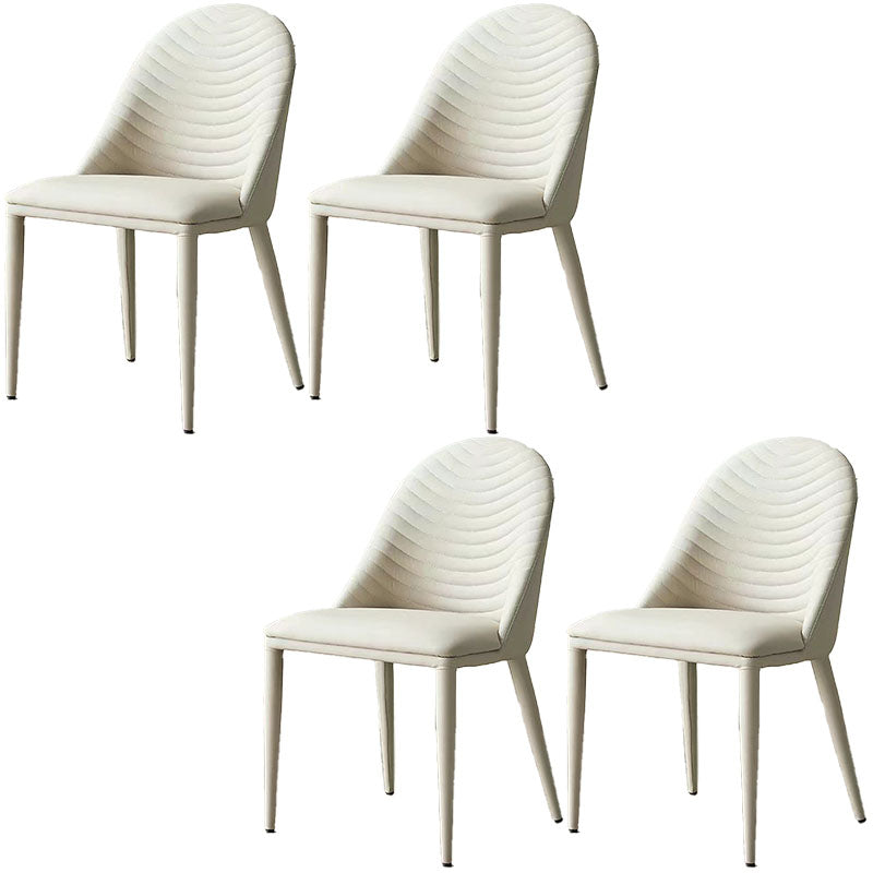 Chaises latérales de salle à manger en cuir moderne