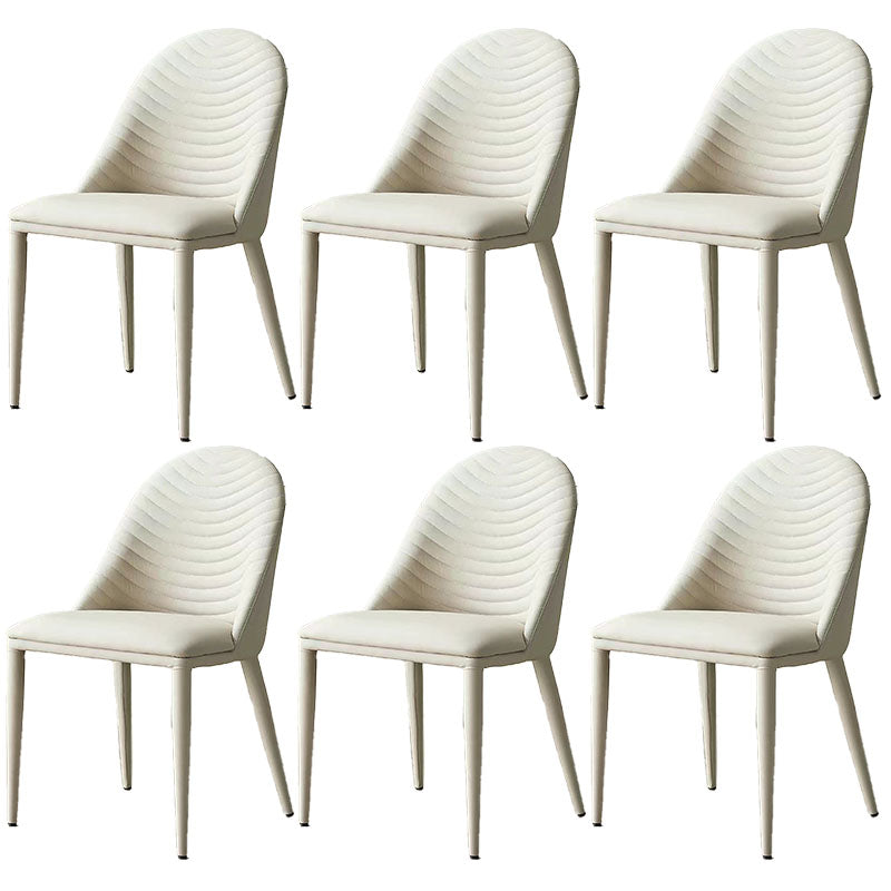 Chaises latérales de salle à manger en cuir moderne