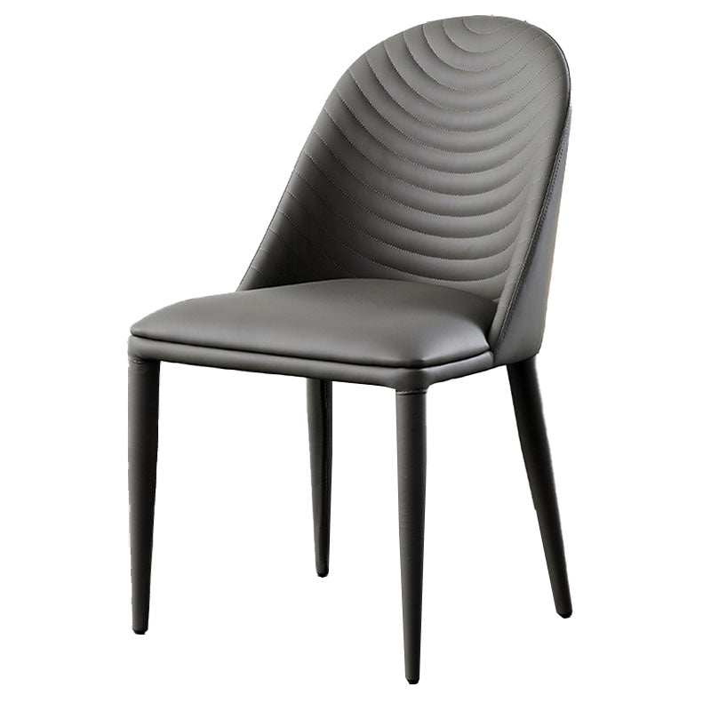 Chaises latérales de salle à manger en cuir moderne