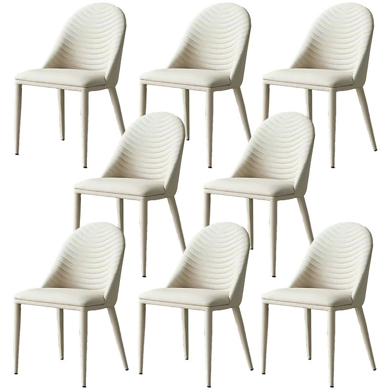 Chaises latérales de salle à manger en cuir moderne
