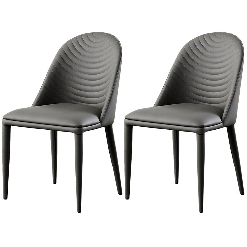 Chaises latérales de salle à manger en cuir moderne