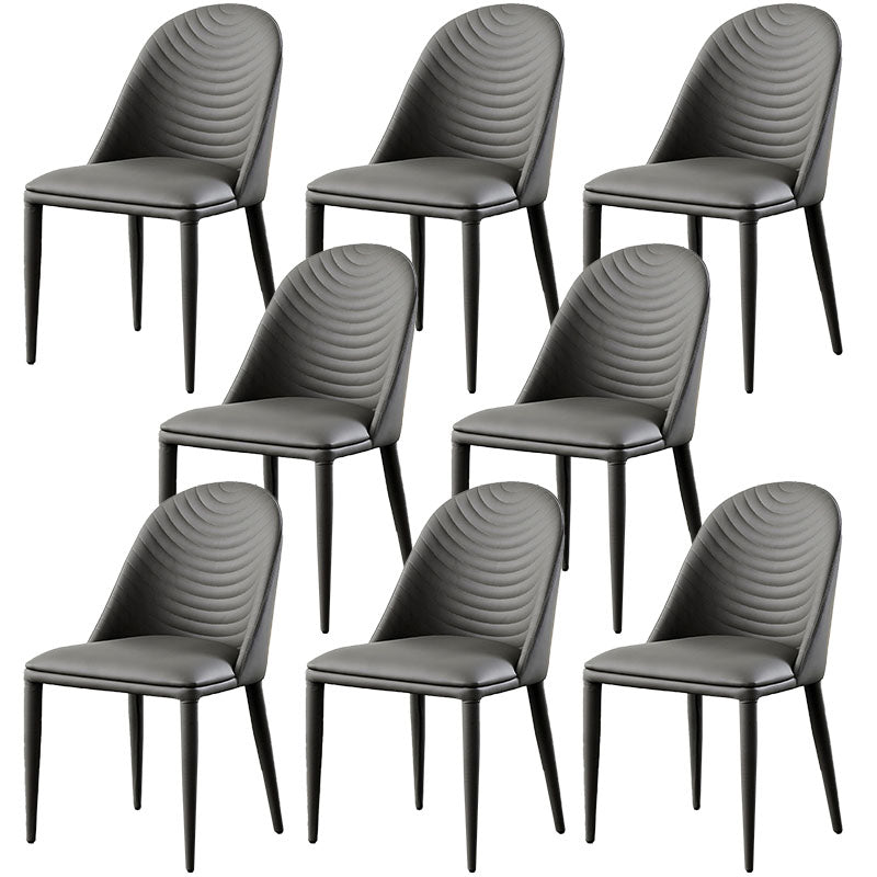 Chaises latérales de salle à manger en cuir moderne