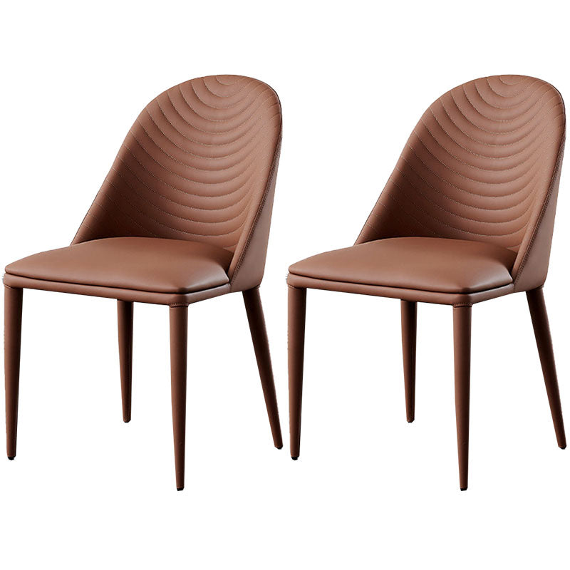 Chaises latérales de salle à manger en cuir moderne
