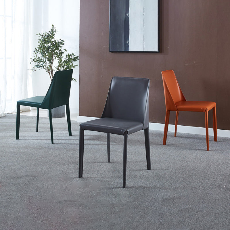 Contemporary Leather Dining Chair Armless Dining Chair for Home Use Clearhalo 'Dining Chairs' 'Dining Tables & Seating' 'dining_chair' 'furn' 'furn_dining_chair' 'Furniture' 'Kitchen & Dining Furniture' 5186729