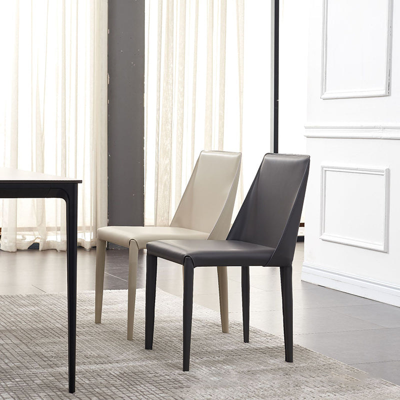 Contemporary Leather Dining Chair Armless Dining Chair for Home Use Clearhalo 'Dining Chairs' 'Dining Tables & Seating' 'dining_chair' 'furn' 'furn_dining_chair' 'Furniture' 'Kitchen & Dining Furniture' 5186732