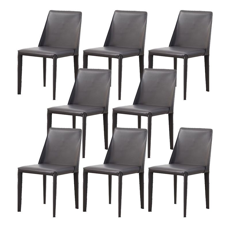Contemporary Leather Dining Chair Armless Dining Chair for Home Use Grey 8 Piece Set Clearhalo 'Dining Chairs' 'Dining Tables & Seating' 'dining_chair' 'furn' 'furn_dining_chair' 'Furniture' 'Kitchen & Dining Furniture' 5186744
