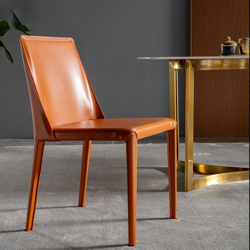 Contemporary Leather Dining Chair Armless Dining Chair for Home Use Clearhalo 'Dining Chairs' 'Dining Tables & Seating' 'dining_chair' 'furn' 'furn_dining_chair' 'Furniture' 'Kitchen & Dining Furniture' 5186748