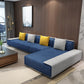 Contemporary L-Shape Sofa & Chaise with Bolster Pillows for Living Room Dark Blue Clearhalo 'furn' 'furn_sectionals' 'Furniture' 'Living Room Furniture' 'Sectionals' 5186784
