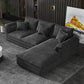 Contemporary Grey Loose Back Sofa & Chaise Pillow Top Arm Sofa - 29.92" H