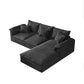 Zeitgenössischer grauer Loose Back Sofa & Chaise Kissen obere Armsofa - 29,92 "H