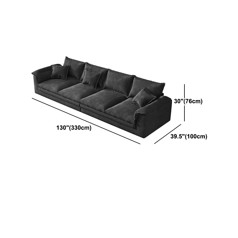 Contemporary Grey Loose Back Sofa & Chaise Pillow Top Arm Sofa - 29.92" H