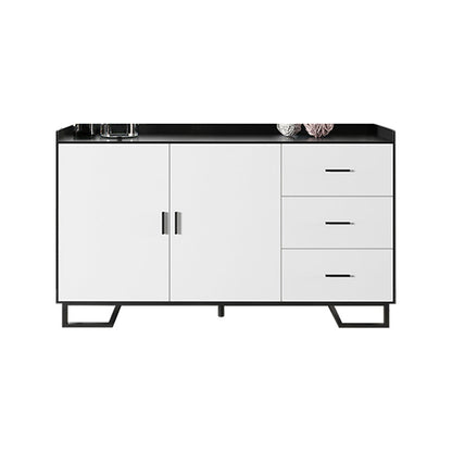 3-Drawer Dining Server Solid Wood and Manufactured Wood Cabinets Server White Clearhalo 'buffet_sideboard' 'Buffets & Sideboards' 'furn' 'furn_buffet_sideboard' 'Furniture' 'Kitchen & Dining Furniture' 5190013