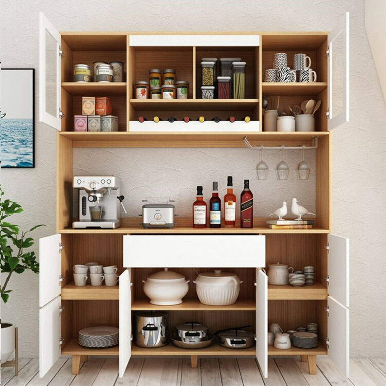 78,74 "H Sideboard Moderner Style Dining -Server mit 1 Schublade für Küchen- und Esszimmer