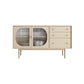 Pine Wood Living Room Sideboard Cabinet Modern Server with Drawers and Storage https: res.litfad.com site img item 2022 07 22 5190102 1200x1200.jpg Glass Clearhalo 'buffet_sideboard' 'Buffets & Sideboards' 'furn' 'furn_buffet_sideboard' 'Furniture' 'Kitchen & Dining Furniture' 5190102