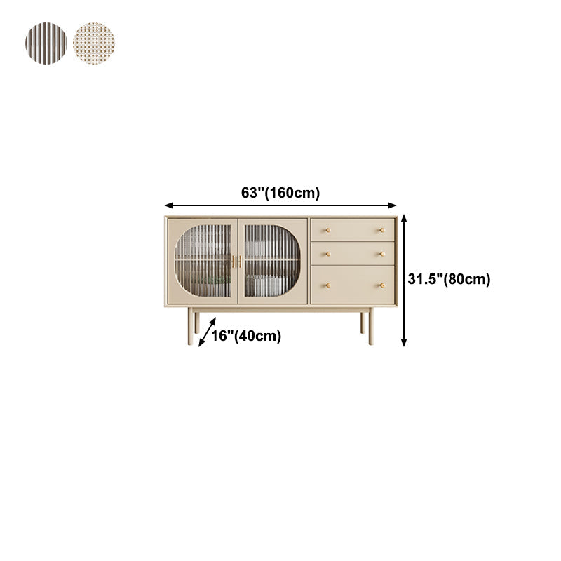 Pine Wood Living Room Sideboard Cabinet Modern Server with Drawers and Storage Clearhalo 'buffet_sideboard' 'Buffets & Sideboards' 'furn' 'furn_buffet_sideboard' 'Furniture' 'Kitchen & Dining Furniture' 5190114
