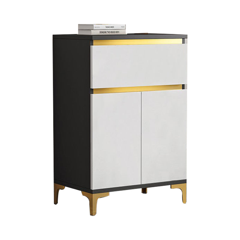 Server bianco moderno in legno ingegnerizzato con cassetto per soggiorno