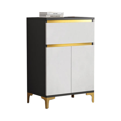 Server bianco moderno in legno ingegnerizzato con cassetto per soggiorno