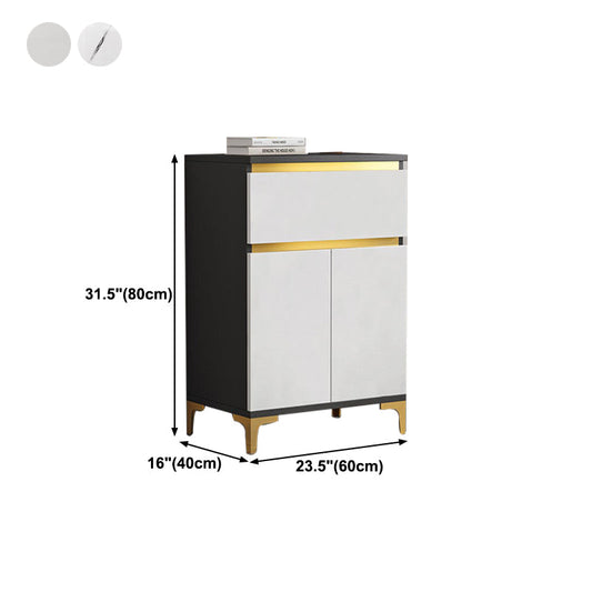 Server bianco moderno in legno ingegnerizzato con cassetto per soggiorno