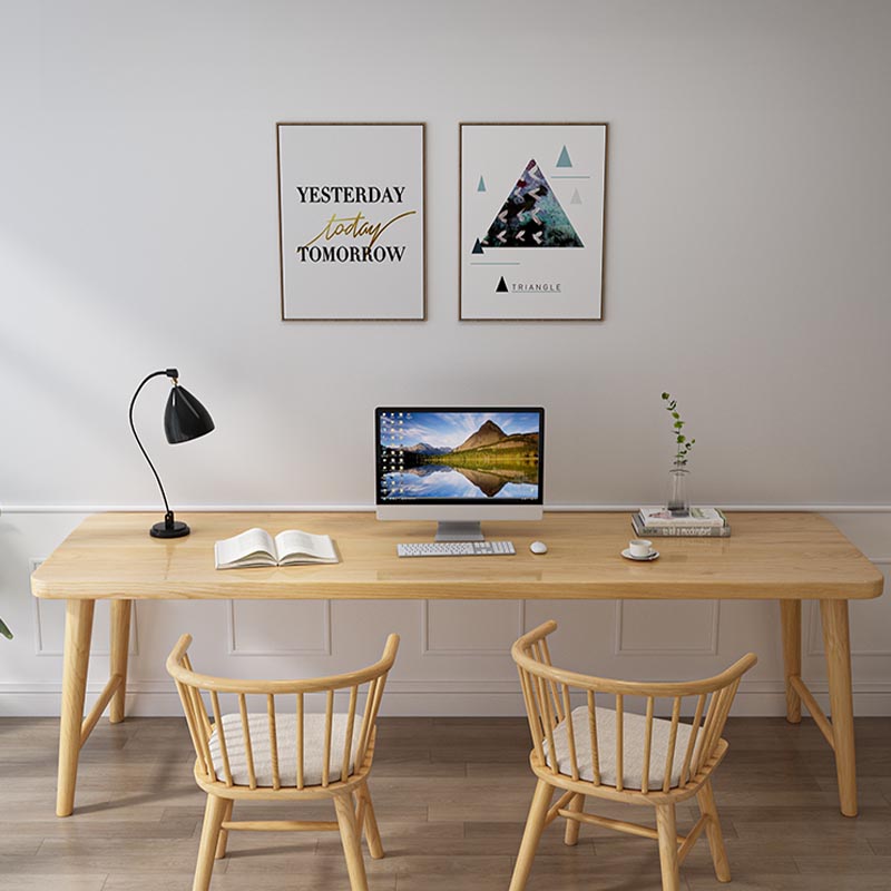 Scrivania di scrittura in stile moderno in legno solido scrivania da ufficio a forma di h per casa