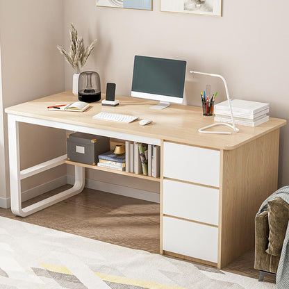 Zeitgenössischer Stil Engineered Wood Desk Rechteck Schreibtisch mit Schubladen für Büro