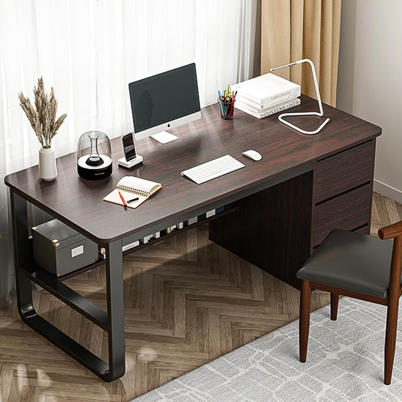 Zeitgenössischer Stil Engineered Wood Desk Rechteck Schreibtisch mit Schubladen für Büro