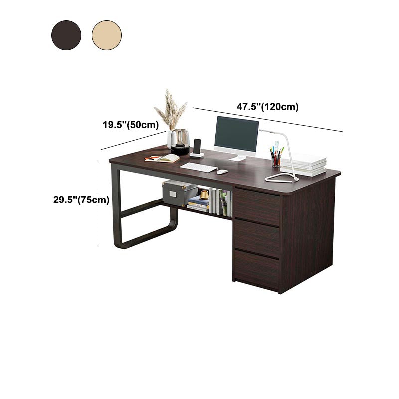 Zeitgenössischer Stil Engineered Wood Desk Rechteck Schreibtisch mit Schubladen für Büro