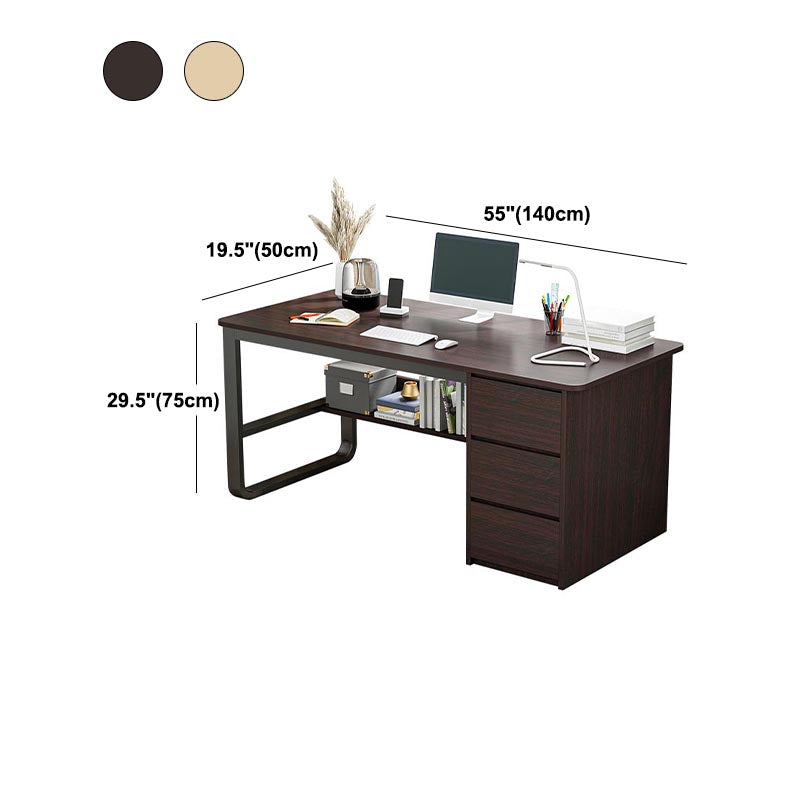 Zeitgenössischer Stil Engineered Wood Desk Rechteck Schreibtisch mit Schubladen für Büro