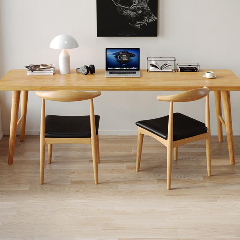 Modern Rectangular Writing Desk Wooden Home Use Office Desk with H-Shape Base Clearhalo 'furn' 'furn_office_desk' 'Furniture' 'Office Desks' 'Office Furniture' 'office_desk' 5190356