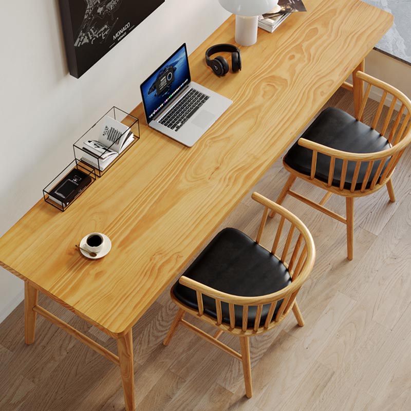 Modern Rectangular Writing Desk Wooden Home Use Office Desk with H-Shape Base Clearhalo 'furn' 'furn_office_desk' 'Furniture' 'Office Desks' 'Office Furniture' 'office_desk' 5190363