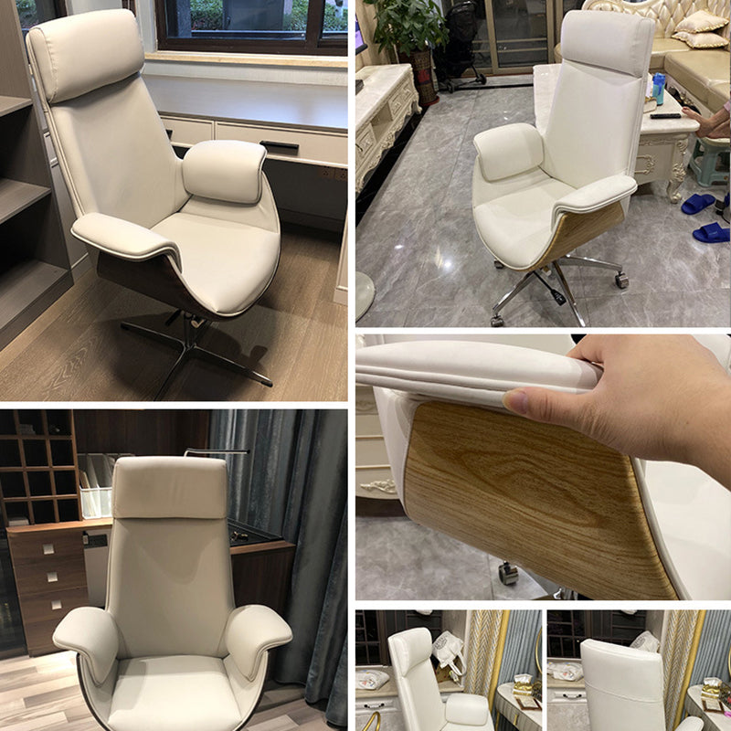 Silla de tareas ergonómicas ejecutivas Base de metal cromado silla de oficina contemporánea