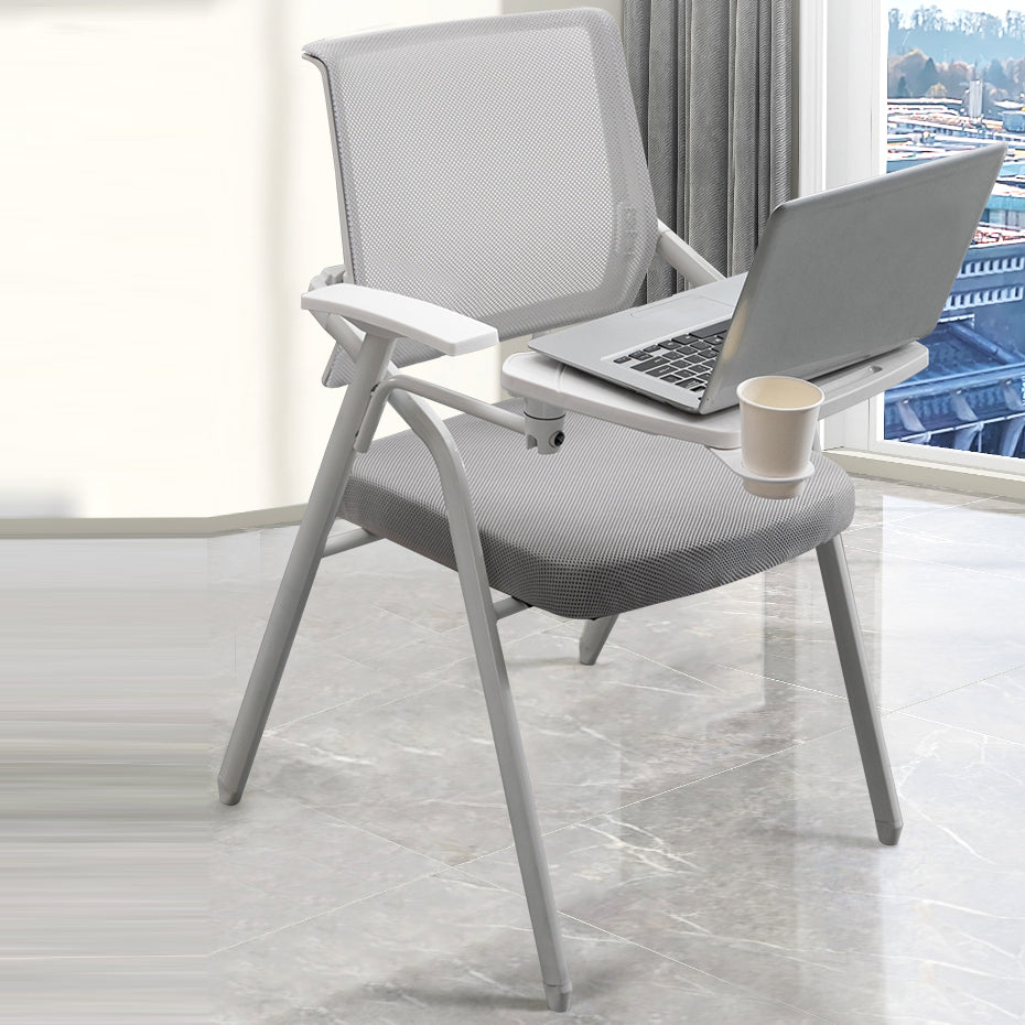 Modern Office Chair with Arms Mid Back Conference Chair with White Frame Clearhalo 'furn' 'furn_office_chair' 'Furniture' 'Office Chairs' 'Office Furniture' 'office_chair' 5190544