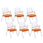 Modern Office Chair with Arms Mid Back Conference Chair with White Frame White-Saffron Without Writing Pad 6 Piece Set Clearhalo 'furn' 'furn_office_chair' 'Furniture' 'Office Chairs' 'Office Furniture' 'office_chair' 5190551