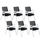 Modern Office Chair with Arms Mid Back Conference Chair with White Frame Black Small Writing Pad 6 Piece Set Clearhalo 'furn' 'furn_office_chair' 'Furniture' 'Office Chairs' 'Office Furniture' 'office_chair' 5190554