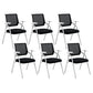 Modern Office Chair with Arms Mid Back Conference Chair with White Frame Black Without Writing Pad 6 Piece Set Clearhalo 'furn' 'furn_office_chair' 'Furniture' 'Office Chairs' 'Office Furniture' 'office_chair' 5190556