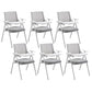Modern Office Chair with Arms Mid Back Conference Chair with White Frame Grey Small Writing Pad 6 Piece Set Clearhalo 'furn' 'furn_office_chair' 'Furniture' 'Office Chairs' 'Office Furniture' 'office_chair' 5190558