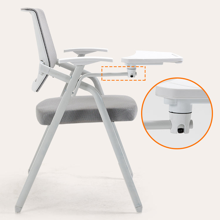 Modern Office Chair with Arms Mid Back Conference Chair with White Frame Clearhalo 'furn' 'furn_office_chair' 'Furniture' 'Office Chairs' 'Office Furniture' 'office_chair' 5190562